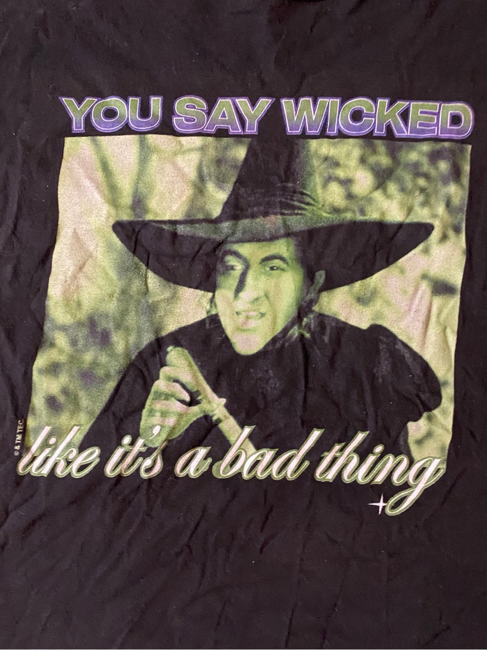Black Short-Sleeve Graphic Tee with Wicked Witch Print Size 4X Unisex - Picture 3 of 9